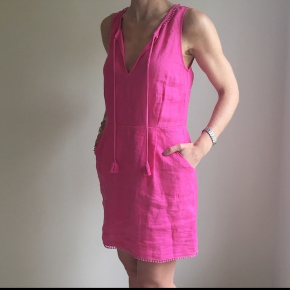 Calypso St. Barth Pink Eyelet Shift Dress Small